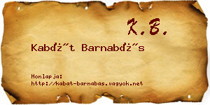 Kabát Barnabás névjegykártya