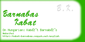 barnabas kabat business card